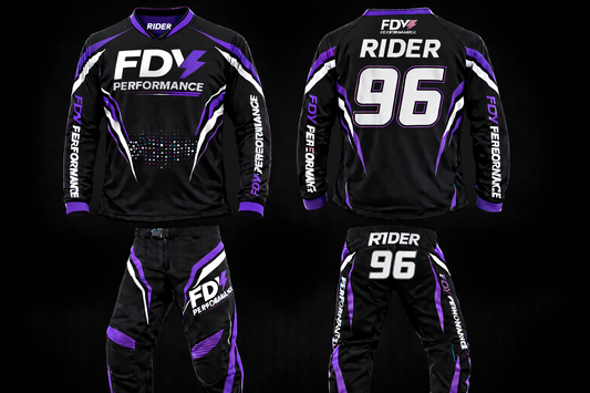 FDY Performance Factory MX Race Kit Purple & Black – Custom Motocross Jersey & Pants