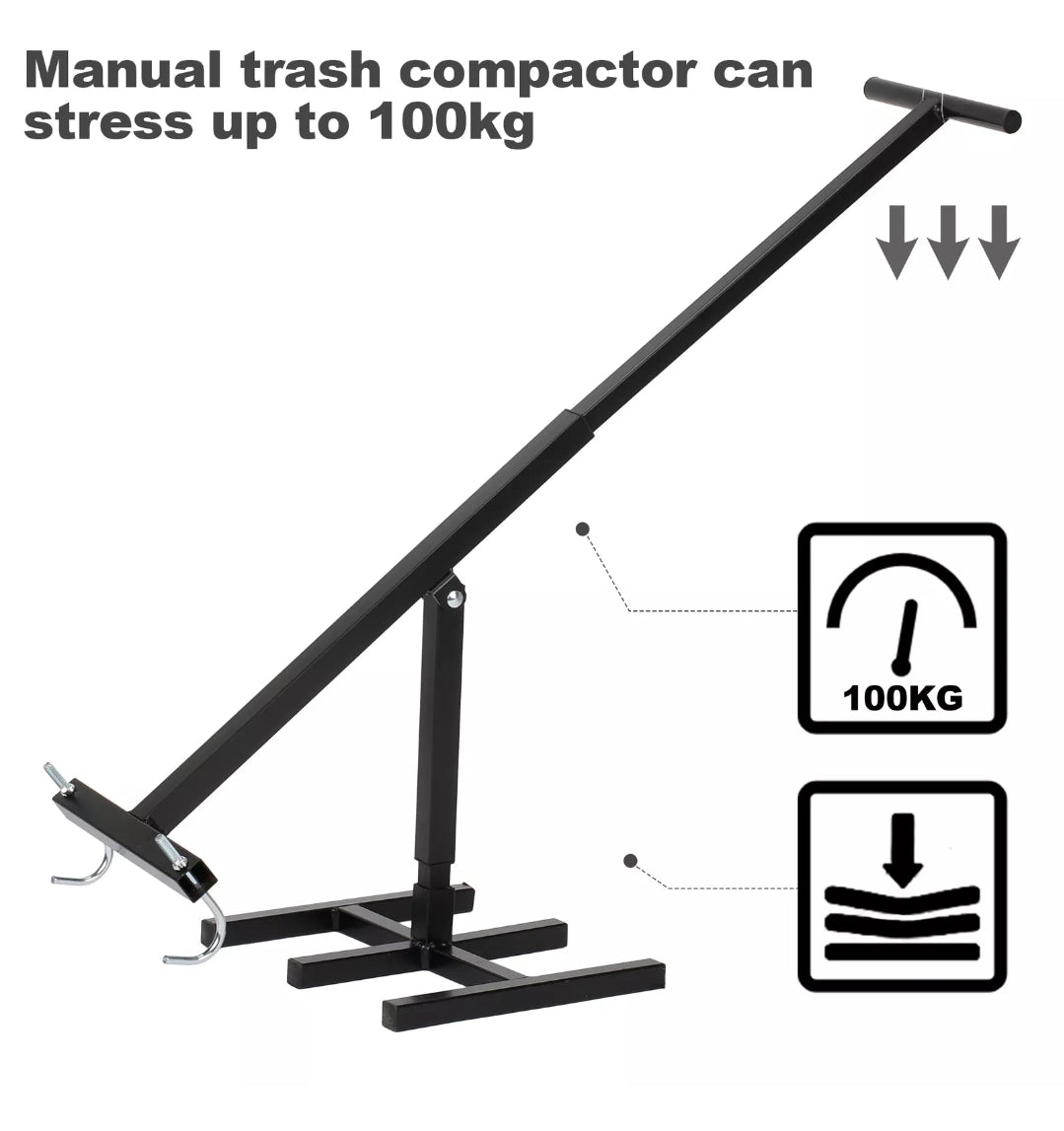 ♻️ Wheelie Bin Compactor – Heavy-Duty Waste Crusher for 120L/240L/360L Bins
