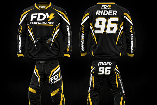 FDY Performance Factory MX Race Kit Yellow & Black – Custom Motocross Jersey & Pants