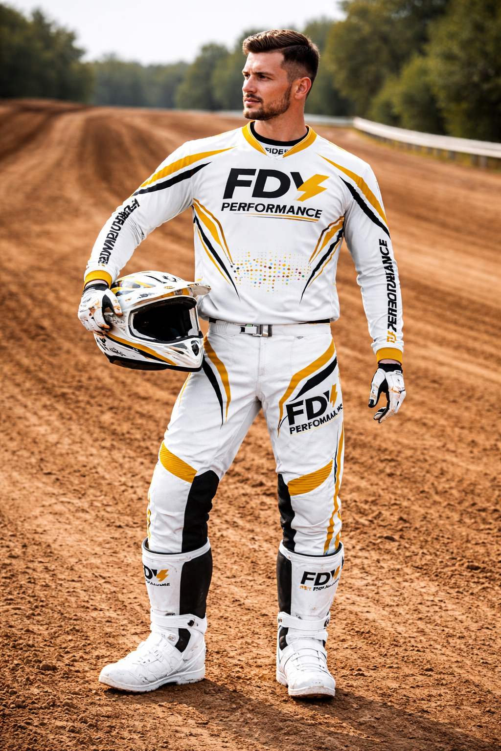 FDY Performance Factory MX Race Kit Yellow & White – Custom Motocross Jersey & Pants