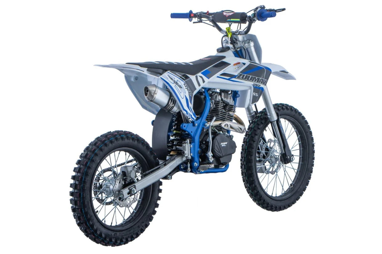 BRZ Racing Pro 250cc Manual Dirt Bike 19/16 Big Wheel Blue