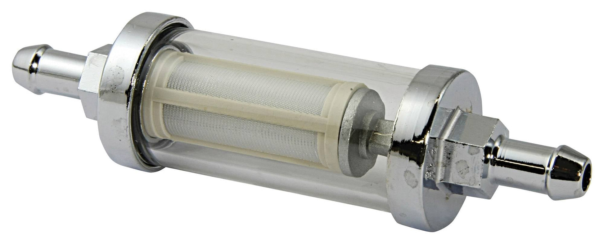 Glass/Chrome 8mm Fuel Filter