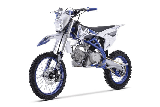 BRZ Racing Pro 140cc Manual Dirt Bike 17/14 Big Wheel Blue