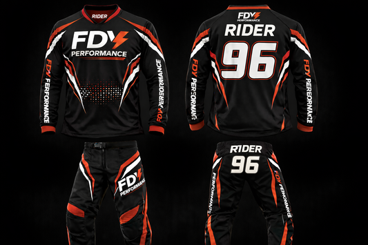 FDY Performance Factory MX Race Kit Red & Black – Custom Motocross Jersey & Pants