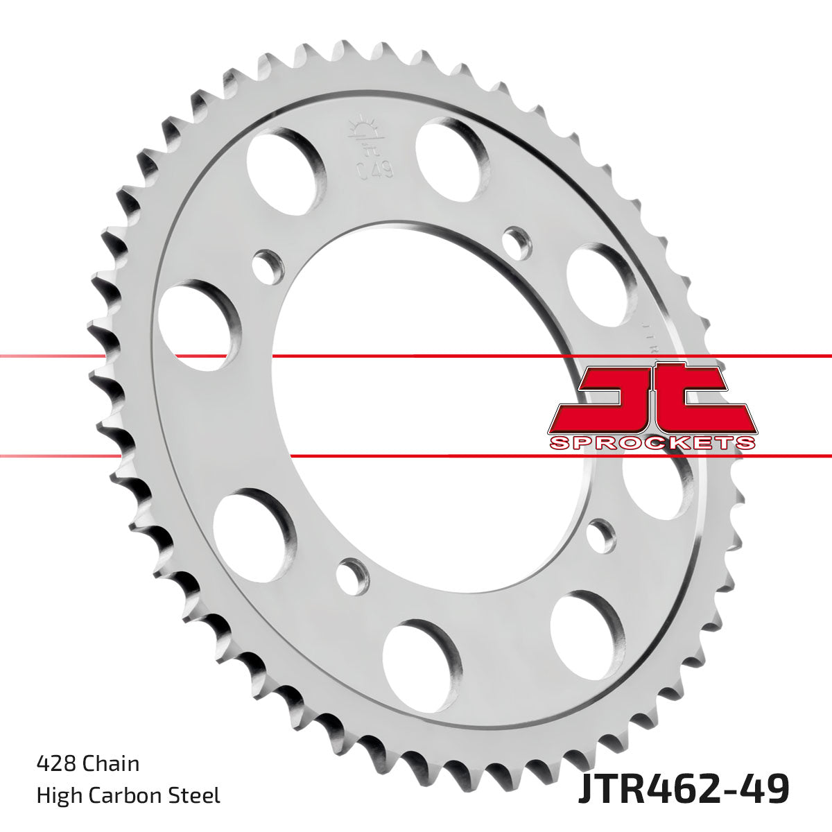 Rear Sprocket Steel JTR462.49, Chain 428 Conversion JTR456.49, SR462-49