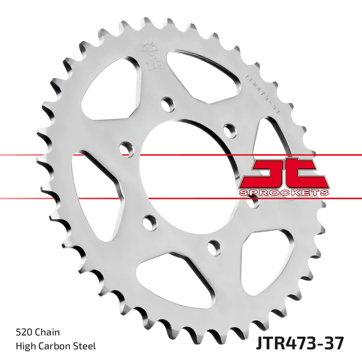 Rear Sprocket JTR473.37 Steel, Honda Road Jt