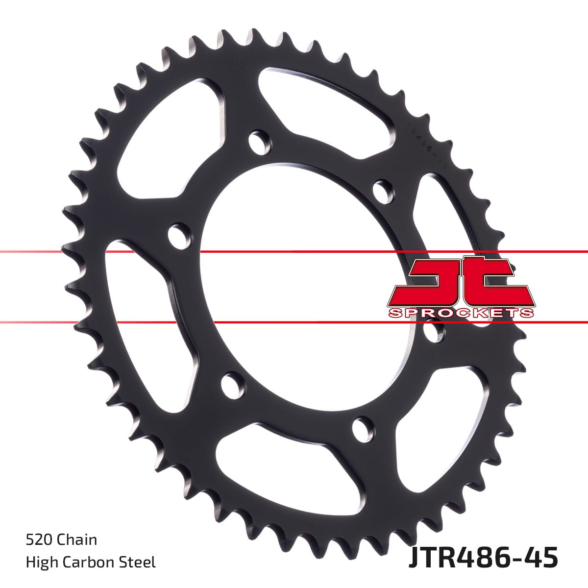 Rear Sprocket Steel JTR486.45 Black, Honda Road Jt