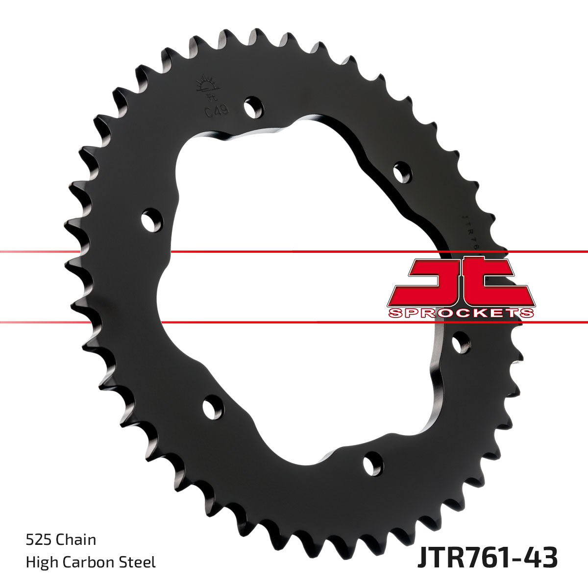 Rear Sprocket Steel JTR761.43, Ducati Road Chain Type 525