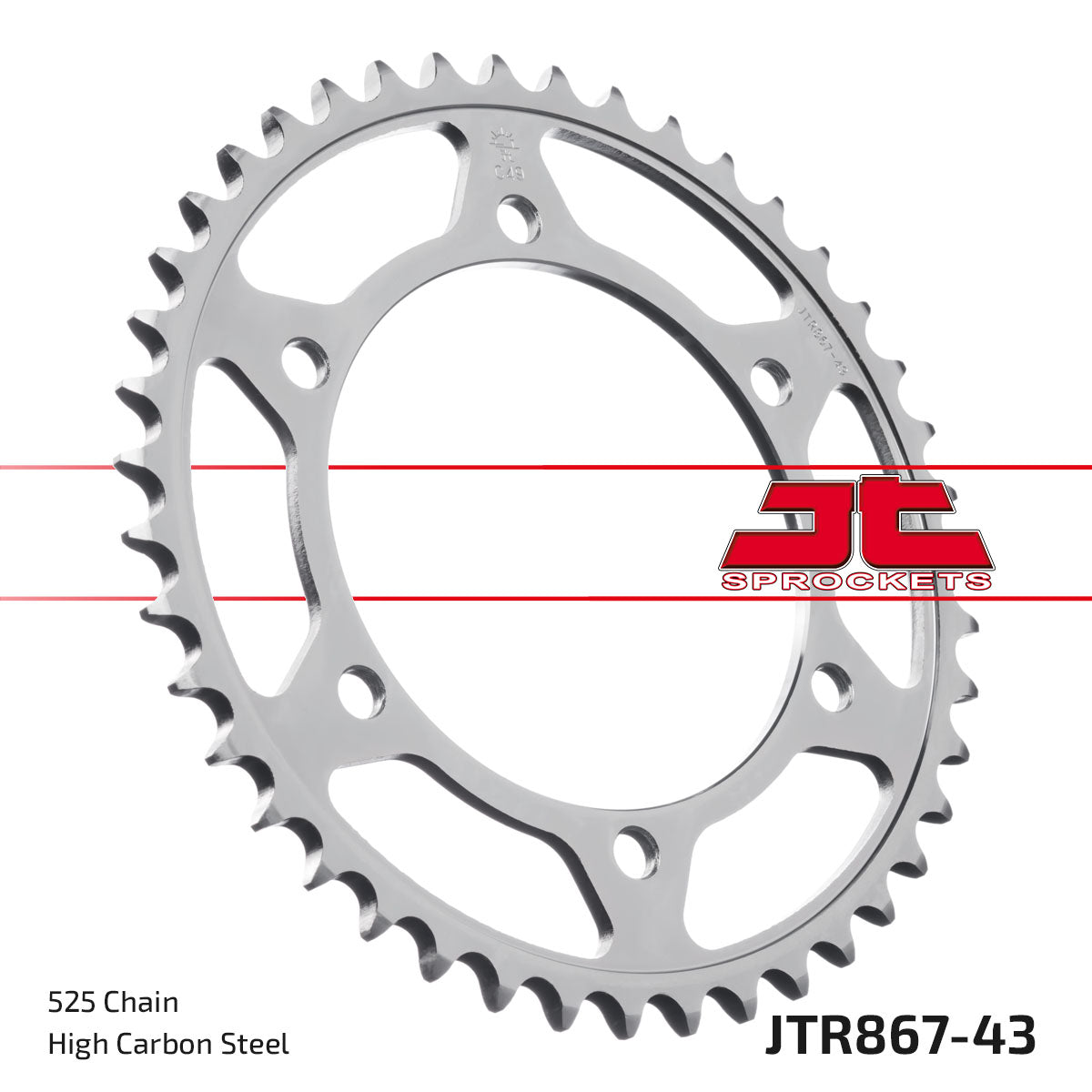 Rear Sprocket JTR867.43 Steel, Honda Road
