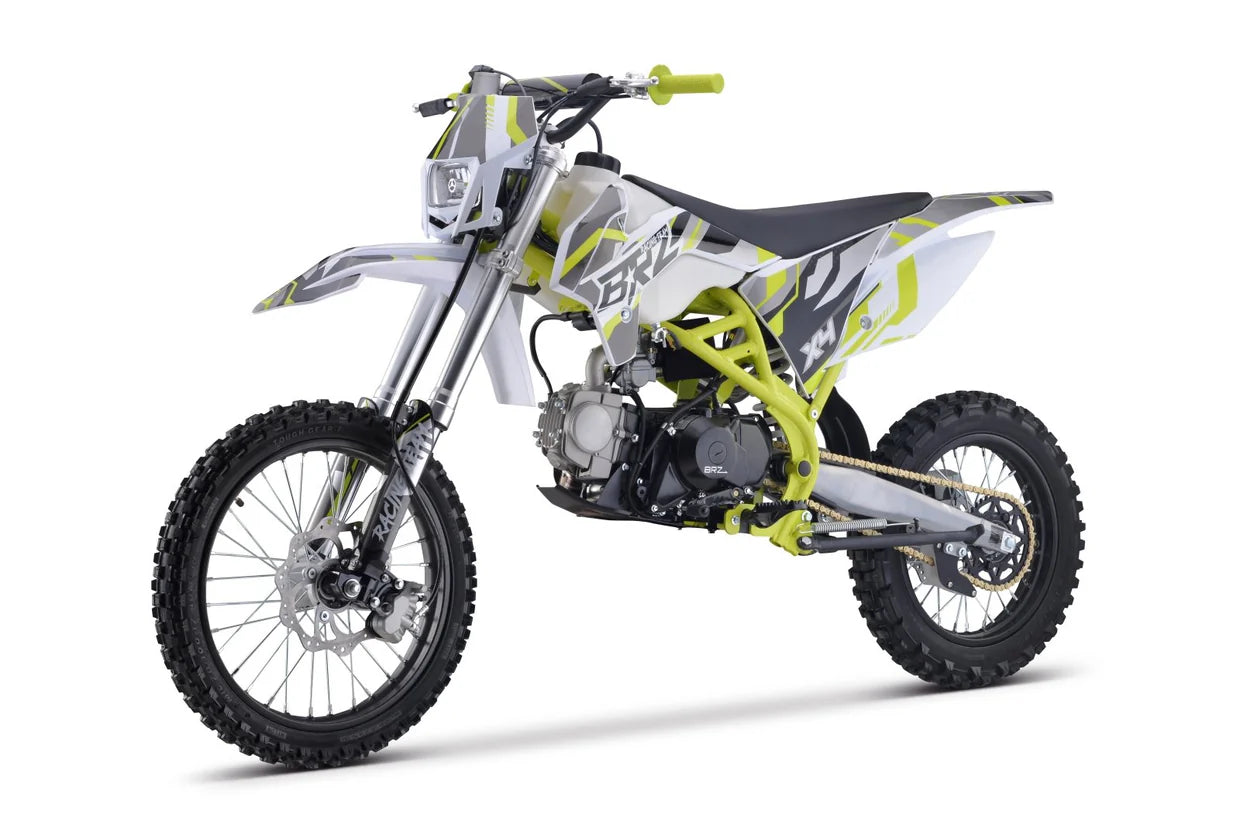 BRZ Racing Pro 125cc Manual Dirt Bike 17/14 Big Wheel Green