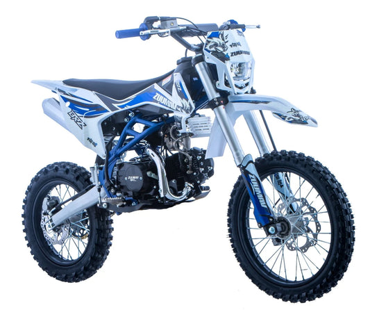 BRZ Racing Pro 125cc Manual Dirt Bike 17/14 Big Wheel Blue