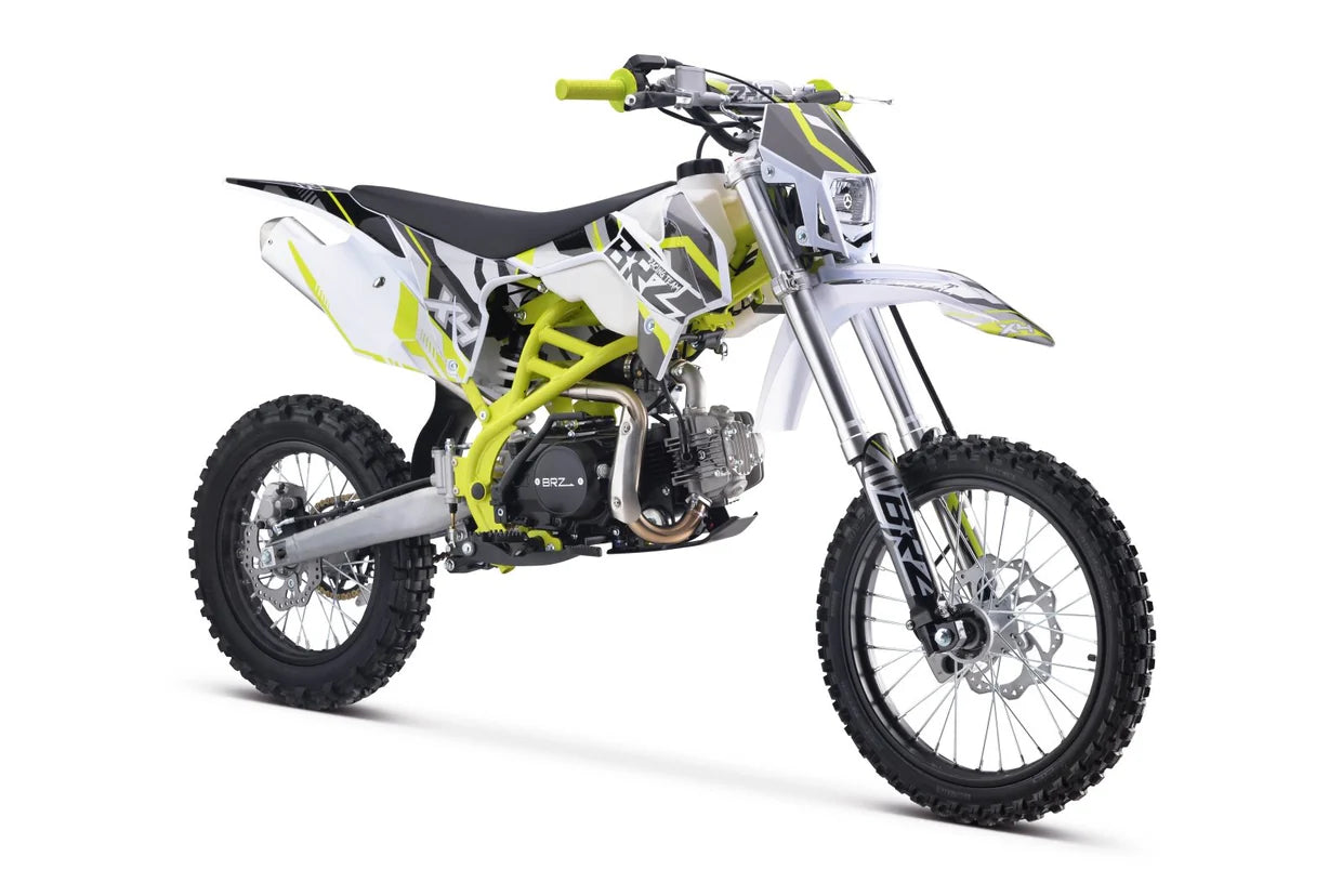 BRZ Racing Pro 125cc Manual Dirt Bike 17/14 Big Wheel Green