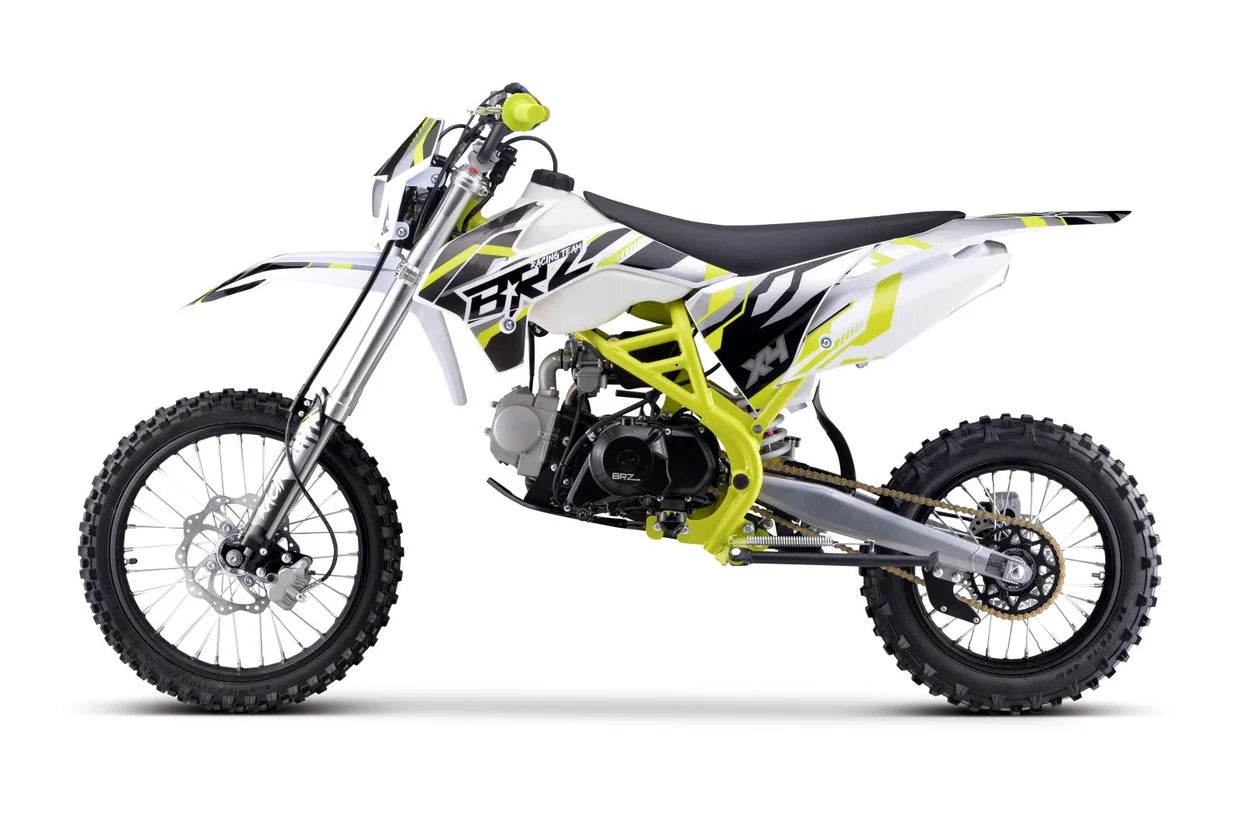 BRZ Racing Pro 125cc Manual Dirt Bike 17/14 Big Wheel Green