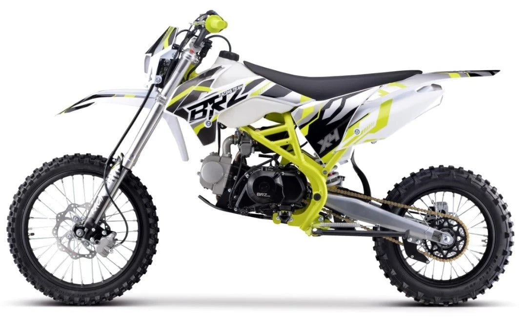 BRZ Racing Pro 140cc Manual Dirt Bike 17/14 Big Wheel Blue