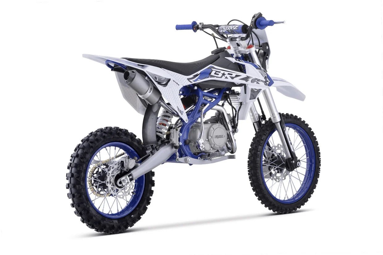 BRZ Racing Pro 140cc Manual Dirt Bike 17/14 Big Wheel Blue