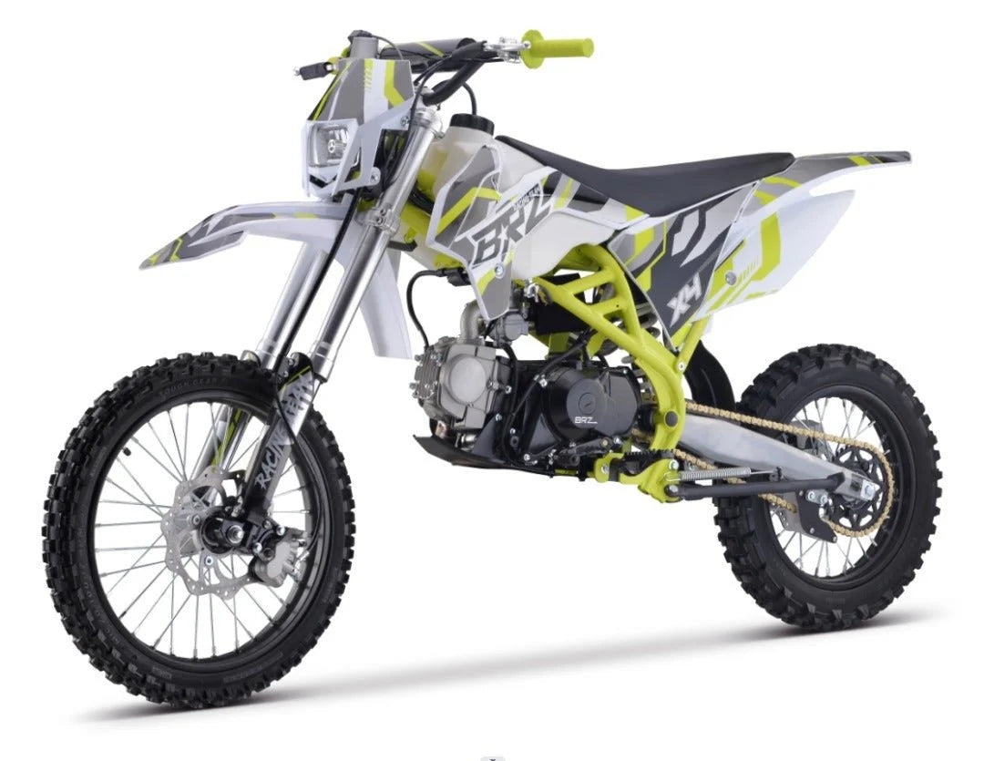 BRZ Racing Pro 140cc Manual Dirt Bike 17/14 Big Wheel Blue