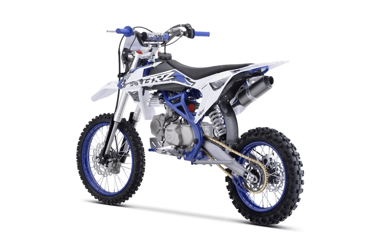 BRZ Racing Pro 140cc Manual Dirt Bike 17/14 Big Wheel Blue
