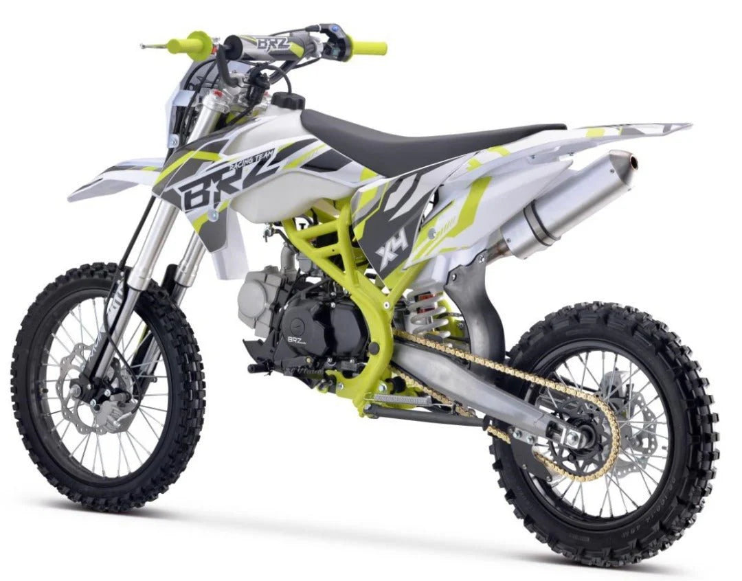 BRZ Racing Pro 140cc Manual Dirt Bike 17/14 Big Wheel Blue