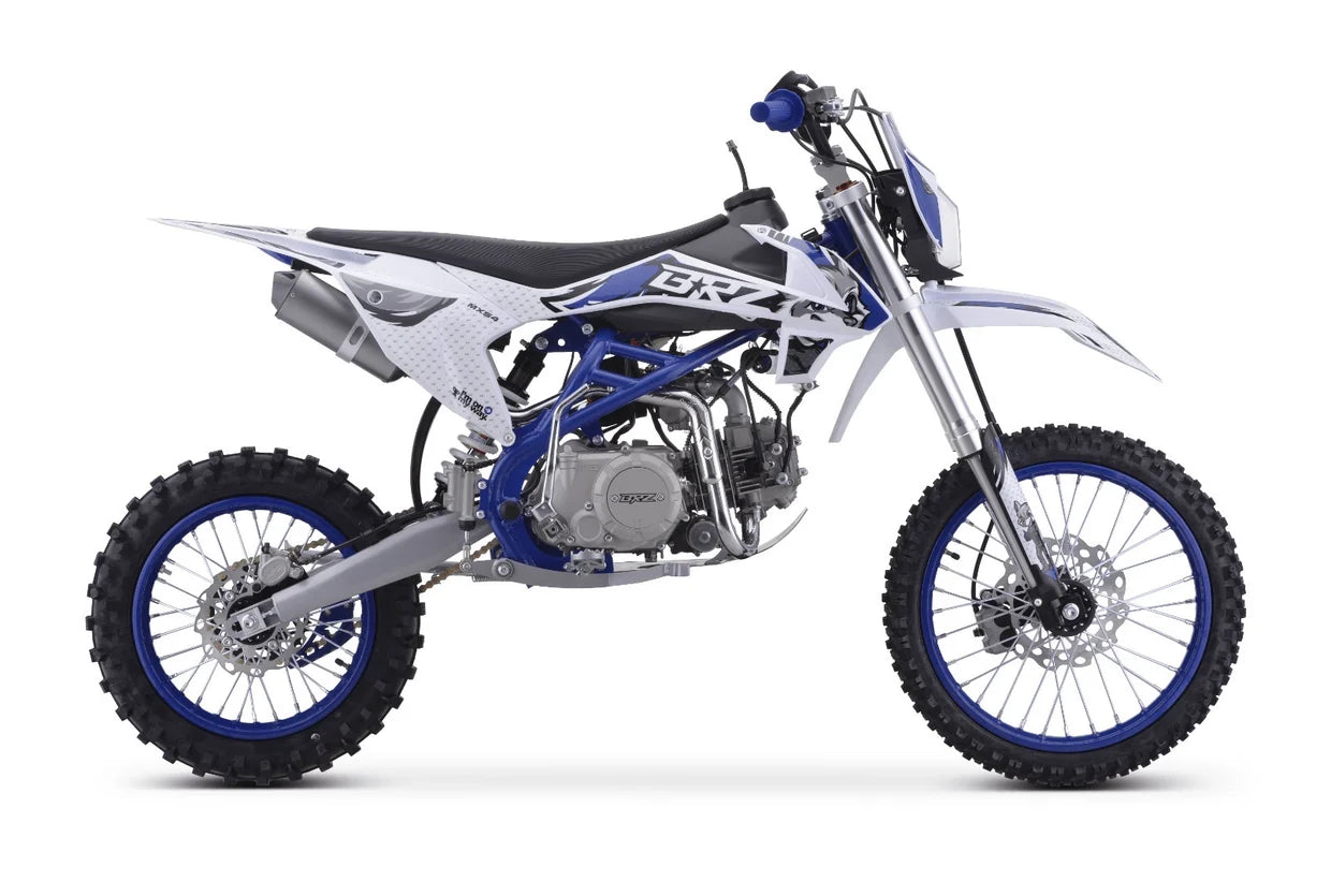 BRZ Racing Pro 140cc Manual Dirt Bike 17/14 Big Wheel Blue