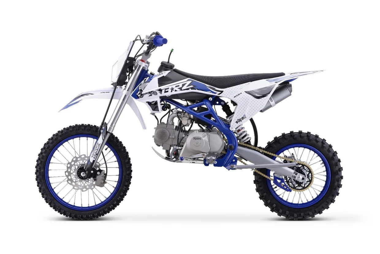 BRZ Racing Pro 160cc Manual Dirt Bike 17/14 Big Wheel Blue