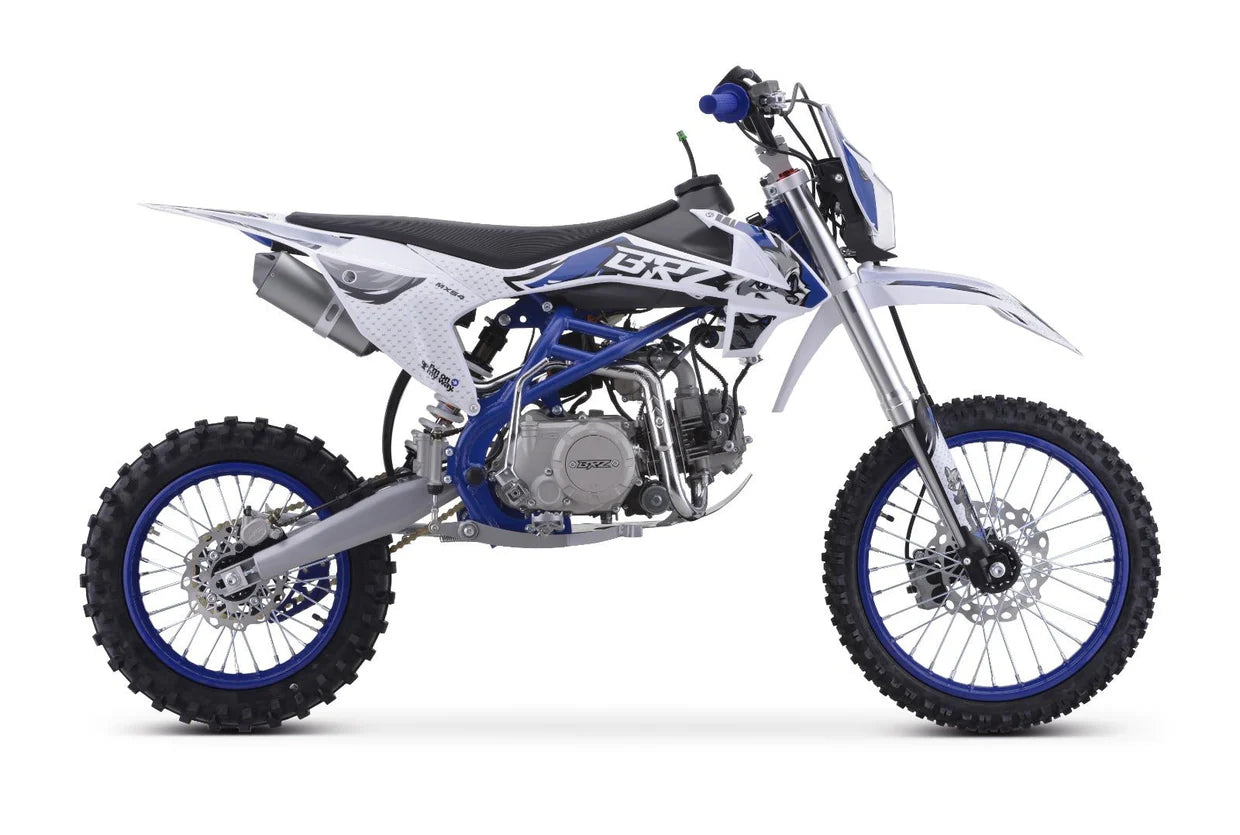 BRZ Racing Pro 160cc Manual Dirt Bike 17/14 Big Wheel Blue
