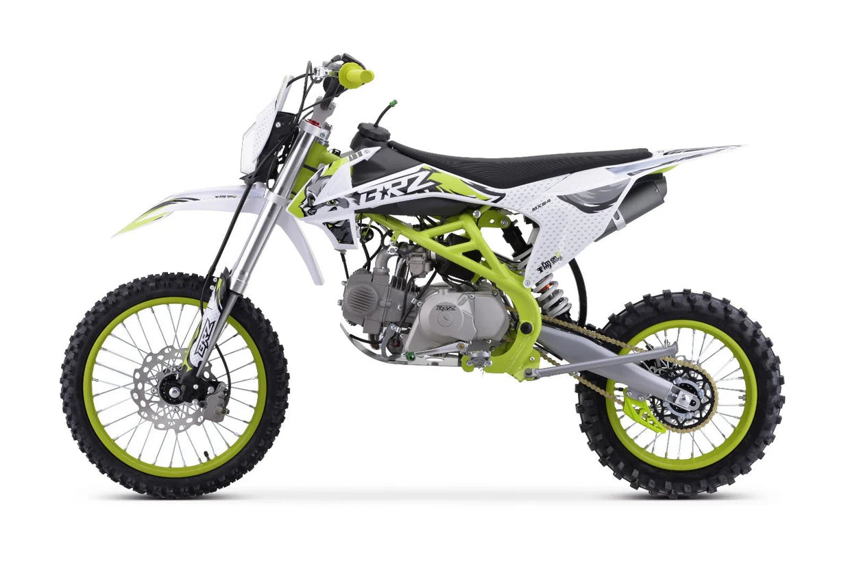 BRZ Racing Pro 160cc Manual Dirt Bike 17/14 Big Wheel Blue