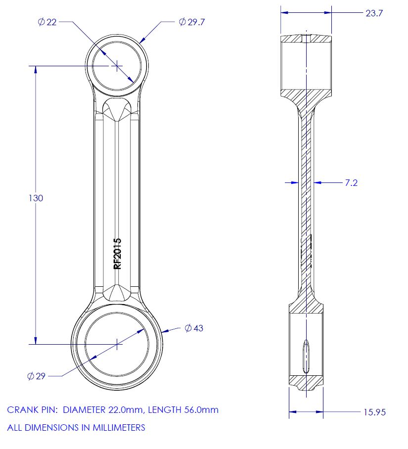 Connecting Rod Kit 71-81 Cz 380 Vintco KR2015