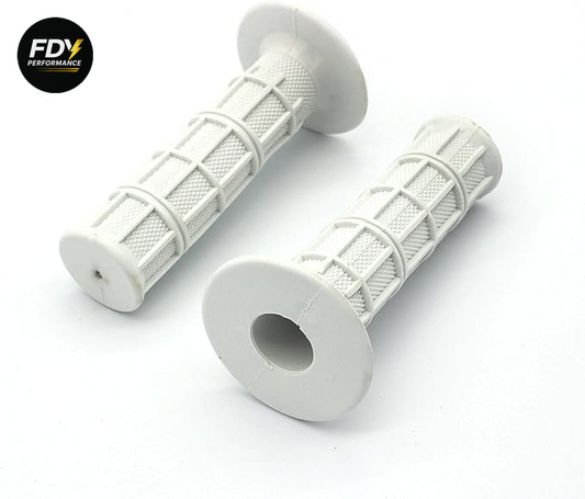 White Motorbike Grips – Premium Quality, Universal Fit, Anti-Vibration, Soft
