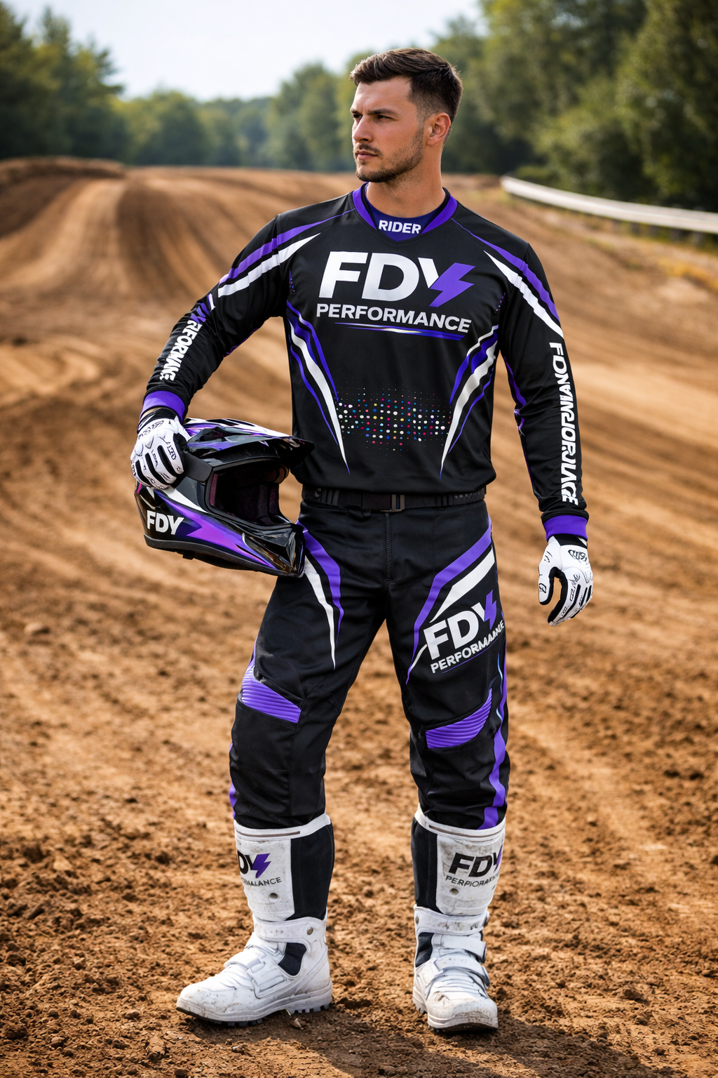 FDY Performance Factory MX Race Kit Purple & Black – Custom Motocross Jersey & Pants