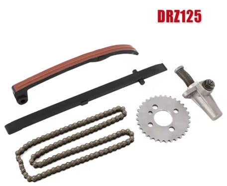 Dirt Racing Cam Chain & Guides & Adjuster & Sprocket 5pcs Kit 1994-2018 Suzuki DR-Z125 12760-44A00