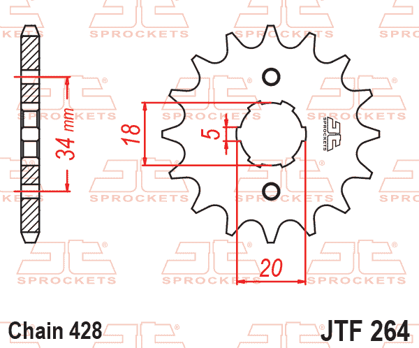 Front Sprocket JTF264.16 Jt JTF264