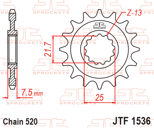 Front Sprocket JTF1536.16RB Jt, Oe Rubber Cushioned