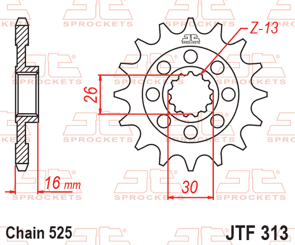 Front Sprocket JTF313.16 Jt