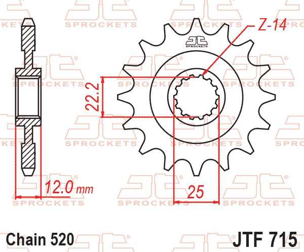 Front Sprocket JTF715.13 Jt SF360-13, SF715-13