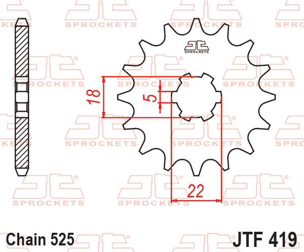 Front Sprocket JTF419.14 Jt