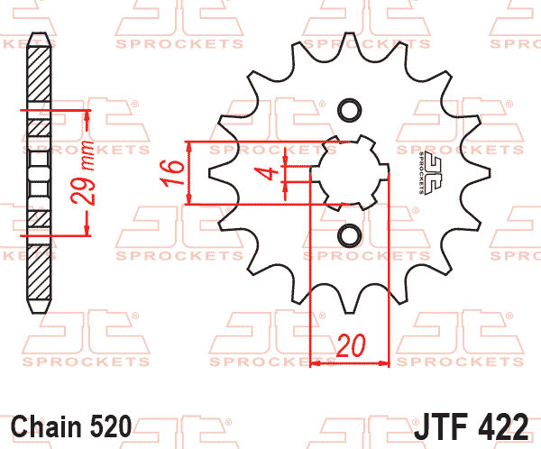 Front Sprocket JTF422.13 Jt JTF421/422 SF422-13