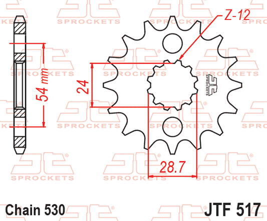 Front Sprocket JTF517.17RB Jt, Oe Rubber Cushioned