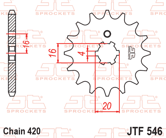 Front Sprocket JTF546.15 Jt JTF54615 JTF546.15