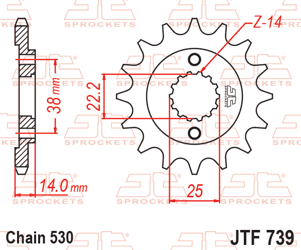 Front Sprocket JTF739.15 Jt