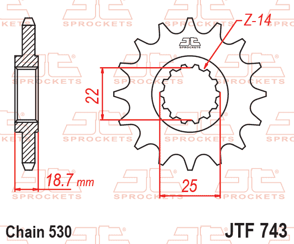 Front Sprocket JTF743.14 Jt