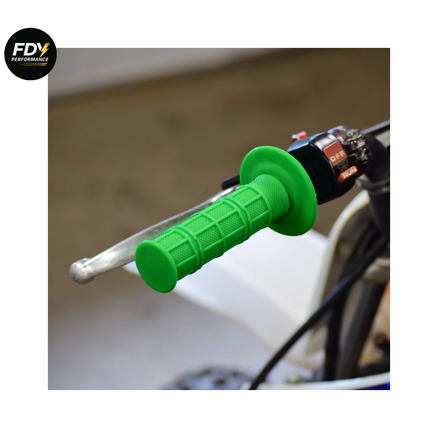 Green Motorbike Handlebar Grips – Premium Quality, Universal Fit, Anti-Vibration, Comfortable Rubber
