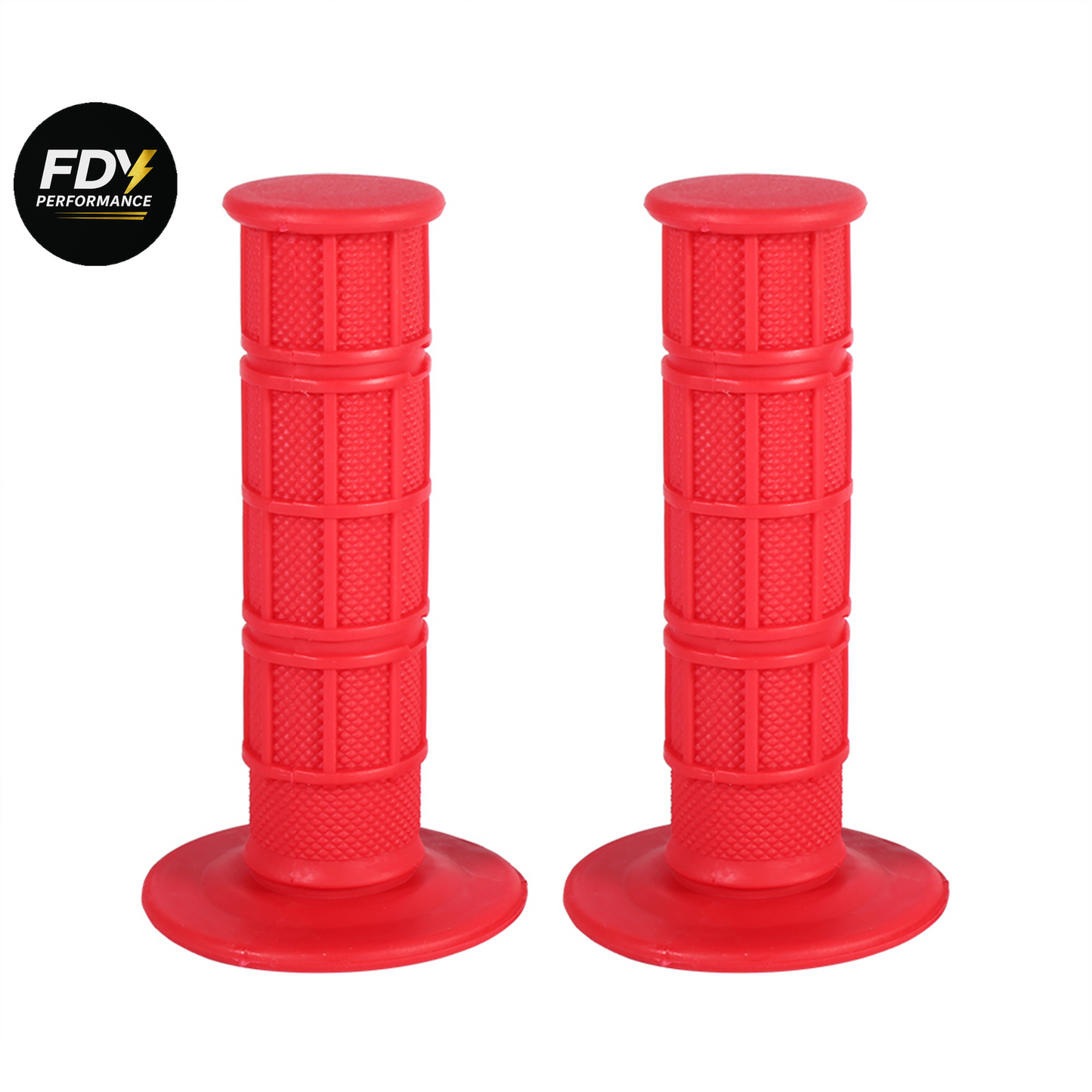RED Motorbike Handlebar Grips – Premium Quality, Universal Fit, Anti-Vibration, Comfortable Rubber