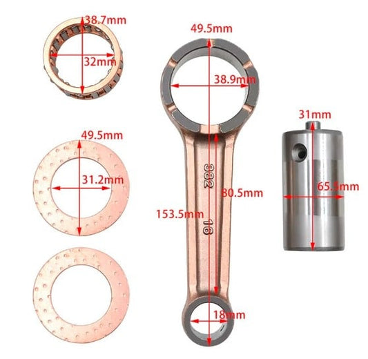 Connecting Rod Kit, Suzuki GN250 1985-2001 E TU250 X DR250S GZ250, Fitment: For Suzuki 12161-38201 For Suzuki 12161-38200