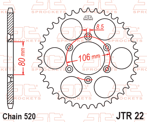 Rear Sprocket JTR22.49 Jt 520