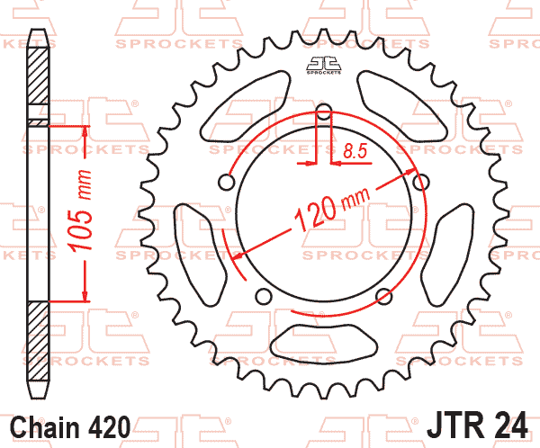 Rear Sprocket JTR24.51 Jt 420 Black