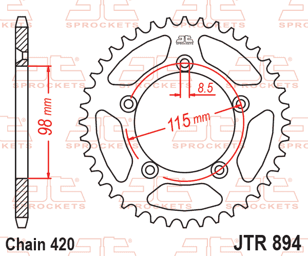 Rear Sprocket Steel JTR894.46