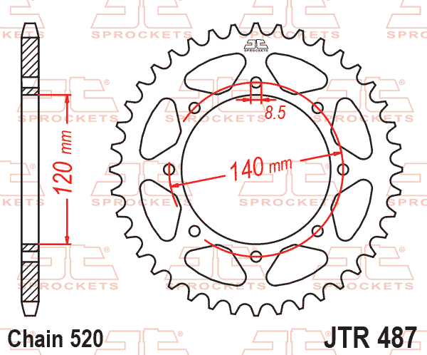 Rear Sprocket JTR487.38 Steel, Honda Road Jt
