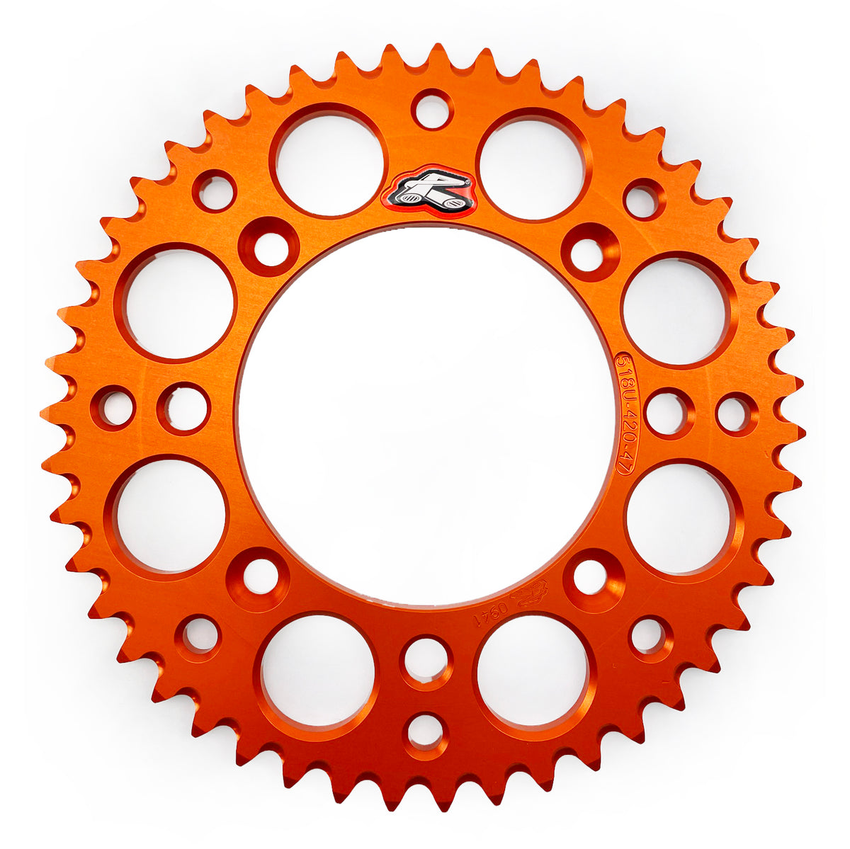 Rear Sprocket Orange Alloy Renthal 47T, 2025 Gasgas/Husqvarna/KTM, Ultralite 518U-420-47GPOR