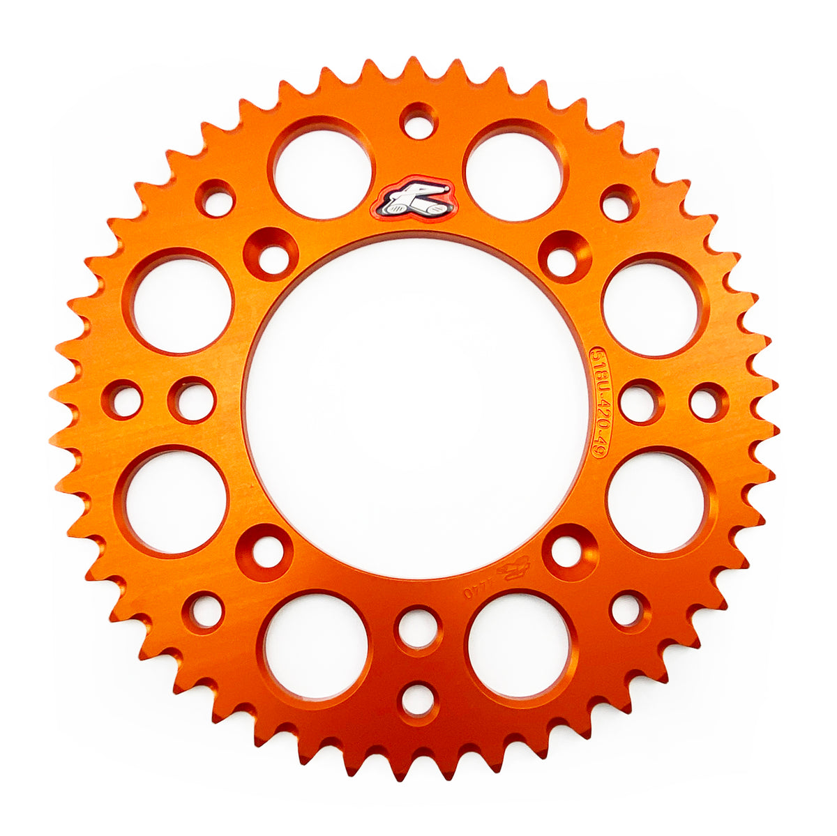 Rear Sprocket Orange Alloy Renthal 49T, 2025 Gasgas/Husqvarna/KTM, Ultralite 518U-420-49GPOR