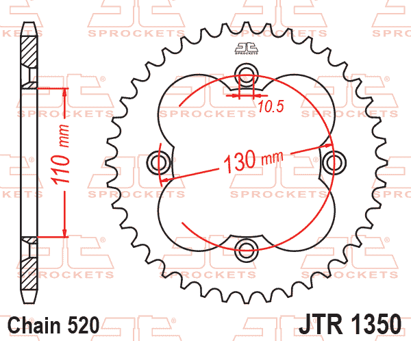 Rear Sprocket JTR1350.39 Steel SR600-39, SR1350-39